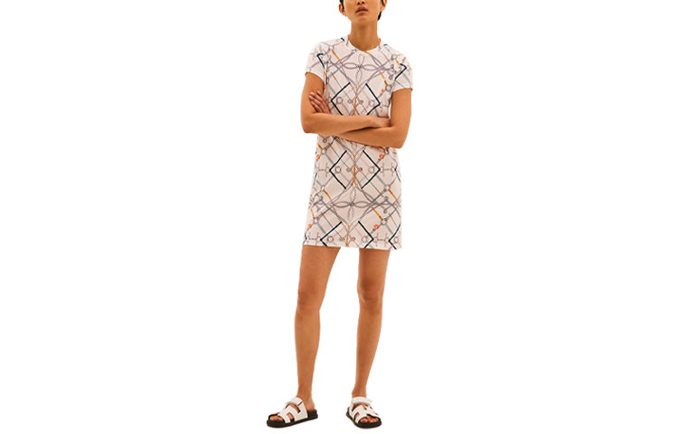 Order (Women) HERMES SS21 "Parcours sans Faute" Slim Fit Short Sleeve Dress White H1E4509DJ90