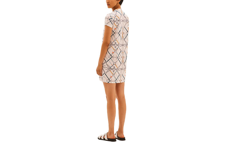Lookbook (Women) HERMES SS21 "Parcours sans Faute" Slim Fit Short Sleeve Dress White H1E4509DJ90