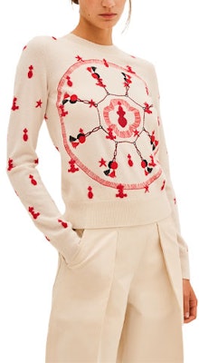 (W) エルメス SS21 ベージュ 刺繍 ニット プルオーバー セーター H1E2605D791 Order (W) エルメス SS21 ベージュ 刺繍 ニット プルオーバー セーター H1E2605D791