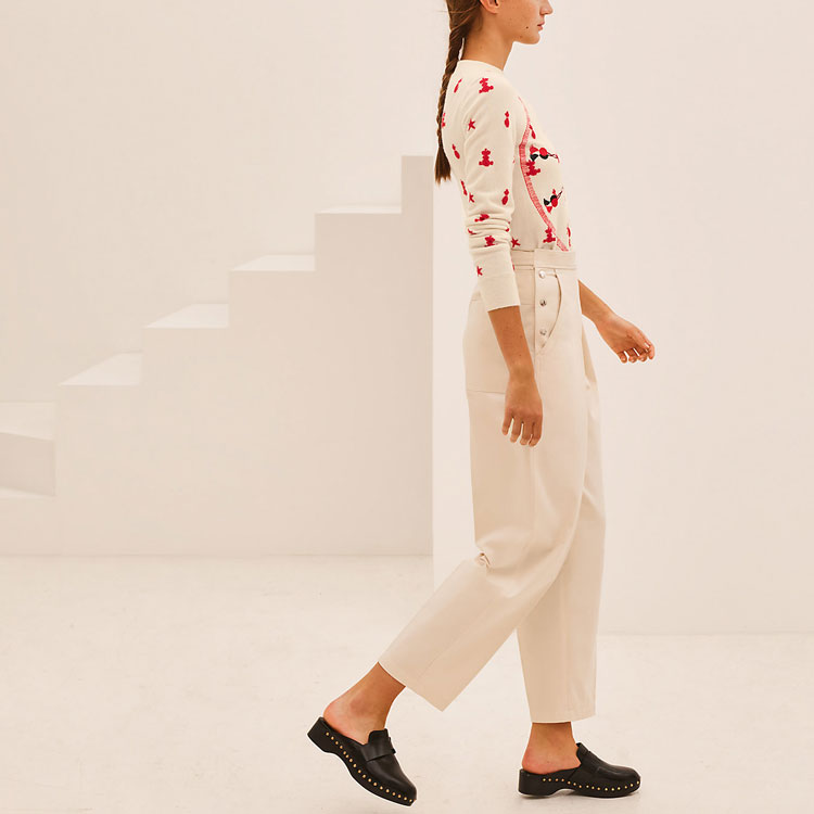 Details for (Women) HERMES SS21 Beige Embroidered Knit Pullover Sweater H1E2605D791