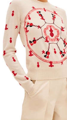 (W) エルメス SS21 ベージュ 刺繍 ニット プルオーバー セーター H1E2605D791 Sizing (W) エルメス SS21 ベージュ 刺繍 ニット プルオーバー セーター H1E2605D791