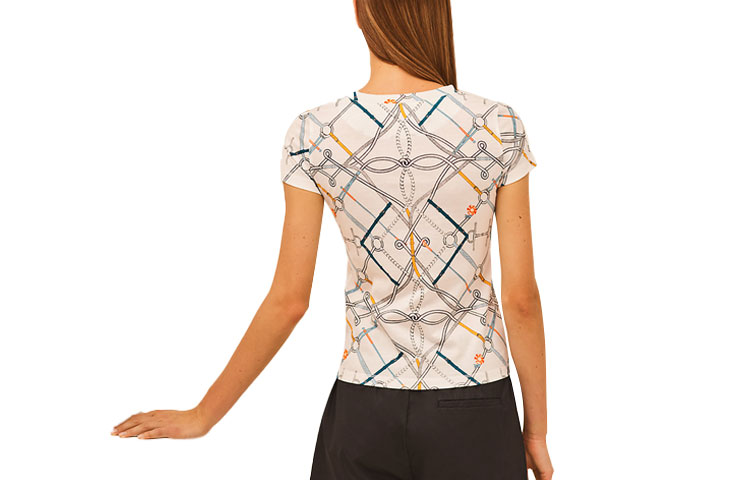 Lookbook (W) HERMES SS21 Chain Rope Crewneck T-Shirt Putih Gading H1E4610DJ90