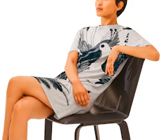 Order (W) 에르메스 SS21 그레이 A라인 반팔 프린트 원피스. H1E4507DD02
