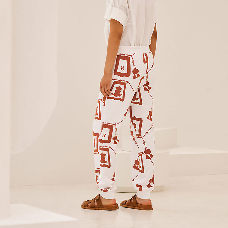 Shop (Women) HERMES SS21 Patterned Tweed Jogger Pants Women Brown H1E4403D01W