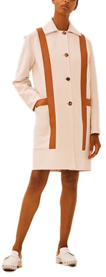 (Women) HERMES SS21 White Mid-Length Coat with Leather H Pocket Details H1E0123DA1E Order (Women) HERMES SS21 White Mid-Length Coat with Leather H Pocket Details H1E0123DA1E