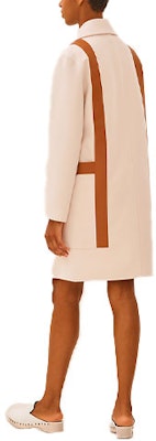 (Women) HERMES SS21 White Mid-Length Coat with Leather H Pocket Details H1E0123DA1E Lookbook (Women) HERMES SS21 White Mid-Length Coat with Leather H Pocket Details H1E0123DA1E