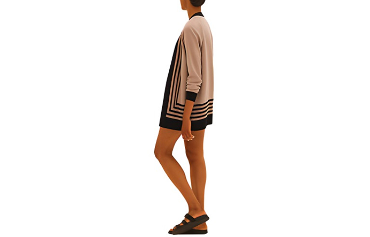 Lookbook (W) HERMES SS21 女裝棕色雙色棉絲高爾夫開襟衫. H1E2710D31S