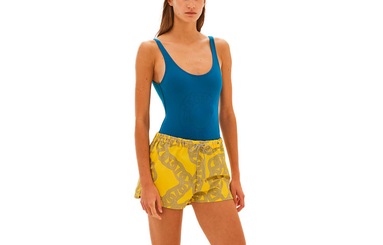 (Women) HERMES SS21 Yellow Patterned Beach Casual Shorts. H1E3403DB3H