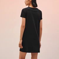 Shop (W) 에르메스 SS22 블랙 자수 스트레이트컷 반팔 원피스 H2E4508DU02