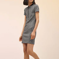Lookbook (W) 에르메스 SS22 블랙 반팔 집 로고 드레스 H2E4502DY0236