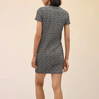 Shop (W) 에르메스 SS22 블랙 반팔 집 로고 드레스 H2E4502DY0236