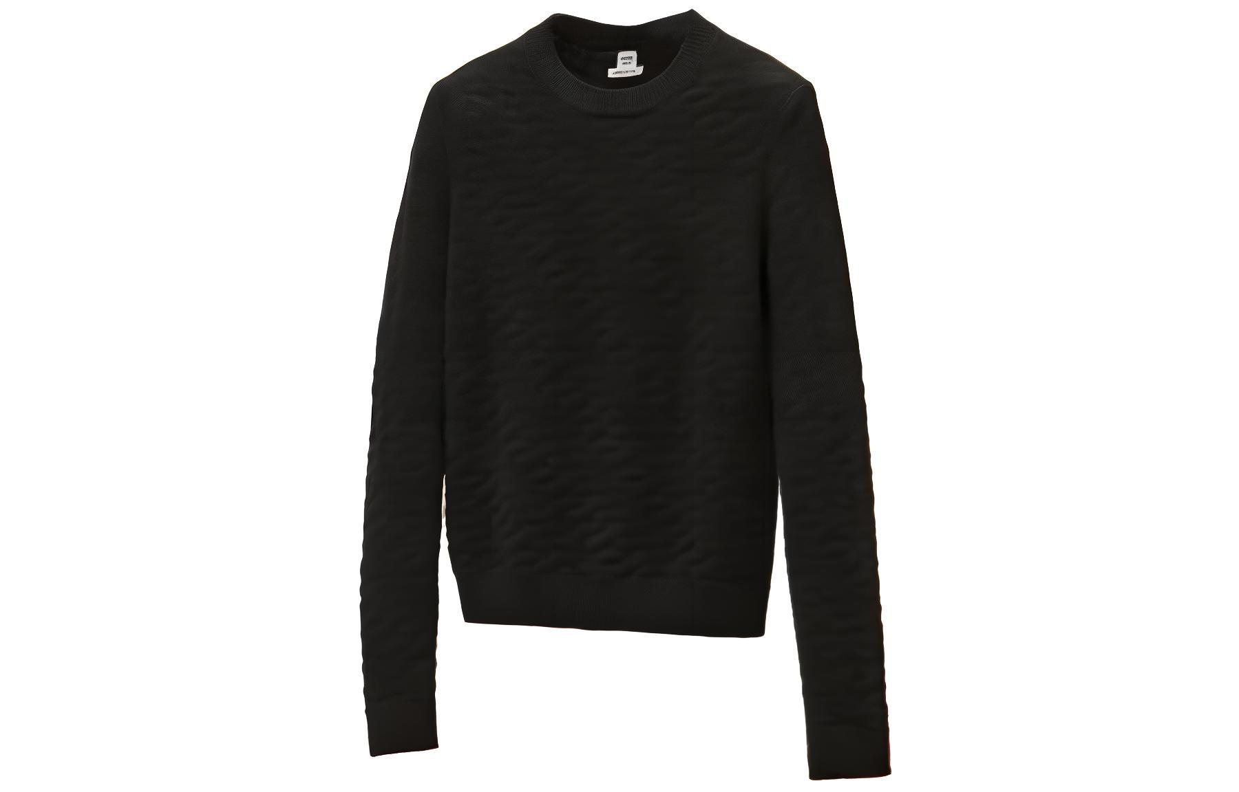 (Women) HERMES SS22  Black Wool Sweater with Solid Logo Jacquard Design. H2E2624DE02