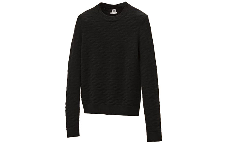 Order (Women) HERMES SS22  Black Wool Sweater with Solid Logo Jacquard Design. H2E2624DE02