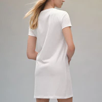 Shop (W) 에르메스 SS22 자수 포켓 반팔 드레스 화이트. H2E4508DU90