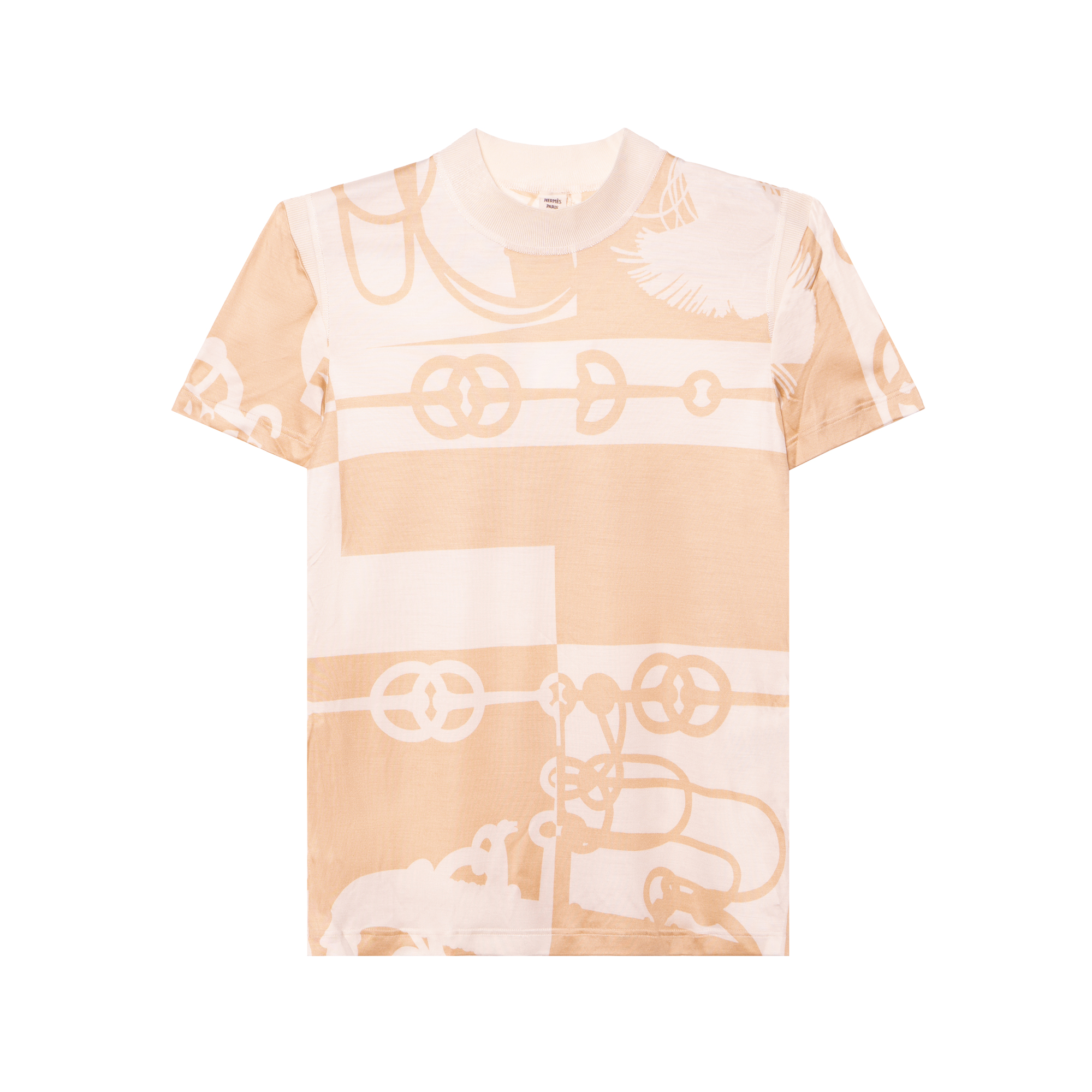 (Women) HERMES SS22  Light Yellow Cliquetis Print Slim Fit Tank Top. H2E0601DX91