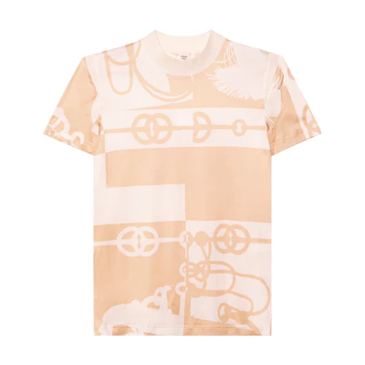 (Women) HERMES SS22 Light Yellow Cliquetis Print Slim Fit Tank Top. H2E0601DX91