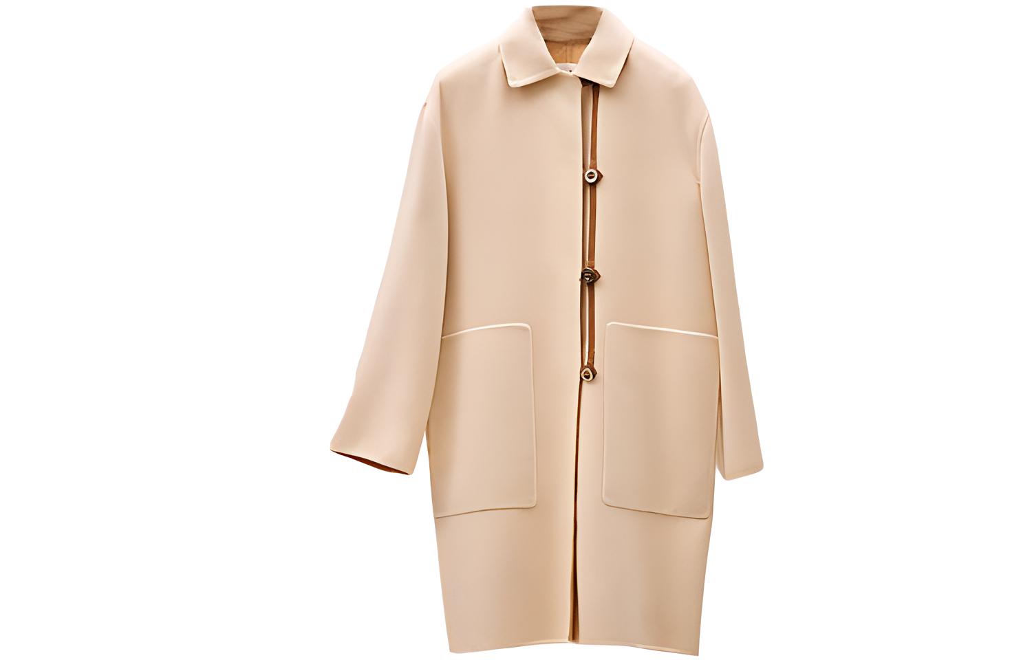 (Women) HERMES SS22  Long Reversible Cashmere Coat in Watercolor Yellow. H2E0117DD8T