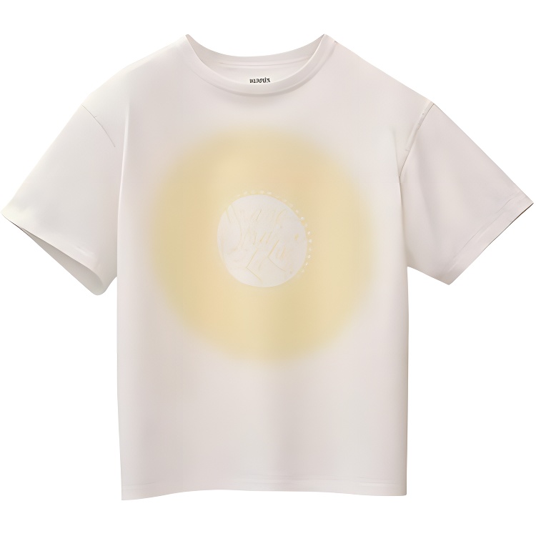 (Women) HERMES SS22  White Crewneck T-Shirt with Solid Pattern Print. H2E4618DU5R