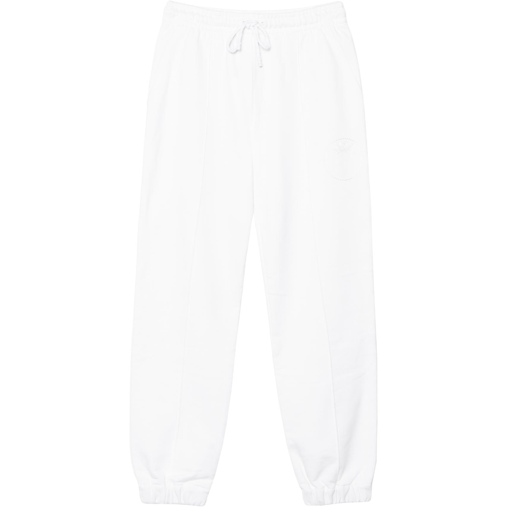 (Women) HERMES SS22  White Elastic Waist Casual Pants with Logo Embroidery. H2E4410DQ90