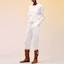Lookbook (Women) HERMES SS22 White Elastic Waist Casual Pants with Logo Embroidery. H2E4410DQ90