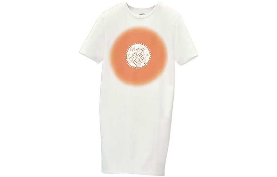 Order (Women) HERMES SS22  White Geometric Letter Print Jersey Short-Sleeve Dress H2E4513DU90