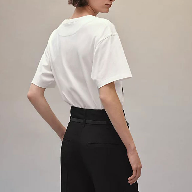 Purchase (W) HERMES SS22 Baju-T Putih Cetakan Huruf Lengan Pendek. H2E4618DU02