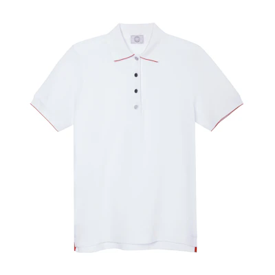 (Women) HERMES SS22 White Short Sleeve Polo Shirt with Partial Button Placket. H800270EV06