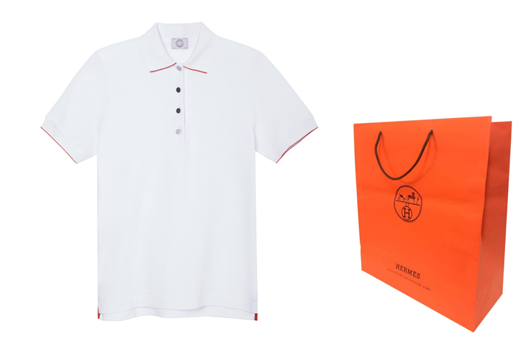 Shop (Women) HERMES SS22  White Short Sleeve Polo Shirt with Partial Button Placket. H800270EV06
