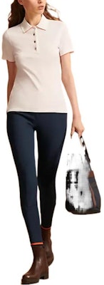 (Women) HERMES SS22 White Short Sleeve Polo Shirt with Partial Button Placket. H800270EV06 Purchase (Women) HERMES SS22 White Short Sleeve Polo Shirt with Partial Button Placket. H800270EV06