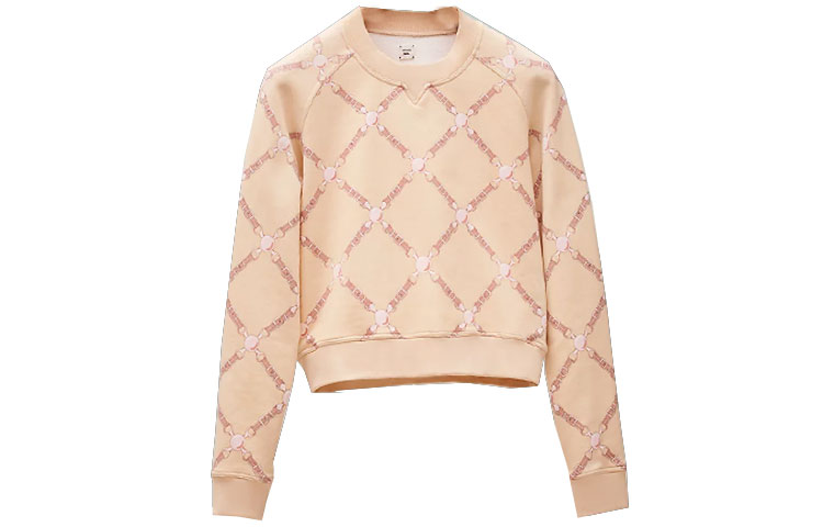 (Women) Hermes SS22 Cream Geometric Print Pullover Crewneck Sweatshirt H2E4603DK5R