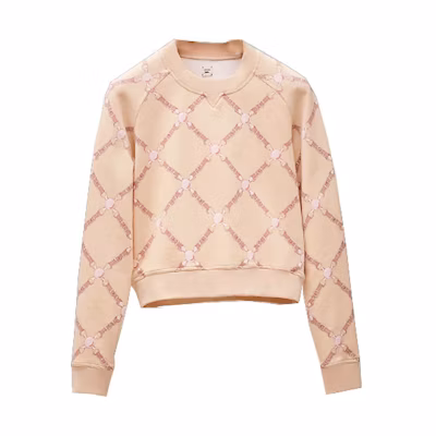 (Women) Hermes SS22 Cream Geometric Print Pullover Crewneck Sweatshirt H2E4603DK5R