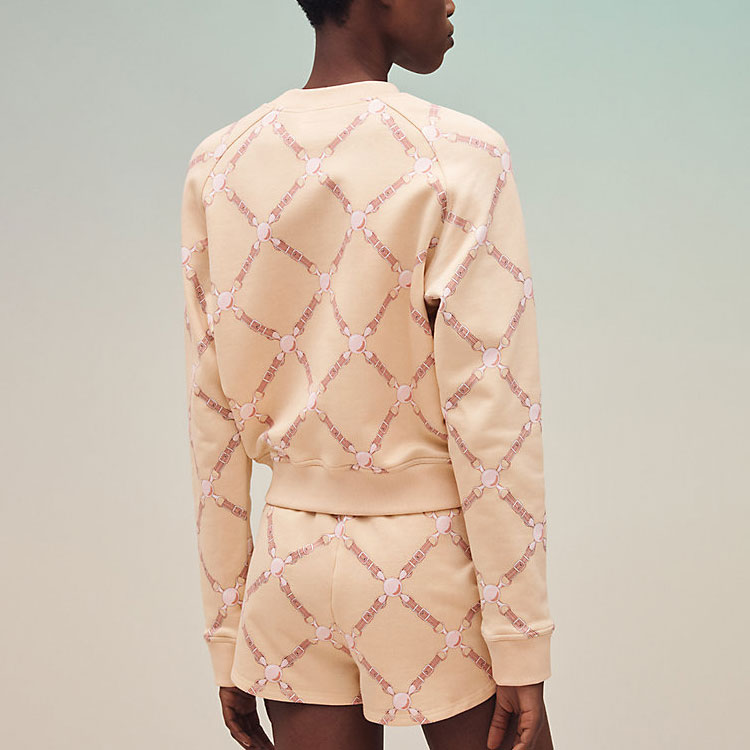 Purchase (W) Hermes SS22 Cream Geometric Print Pullover Crewneck Sweatshirt H2E4603DK5R