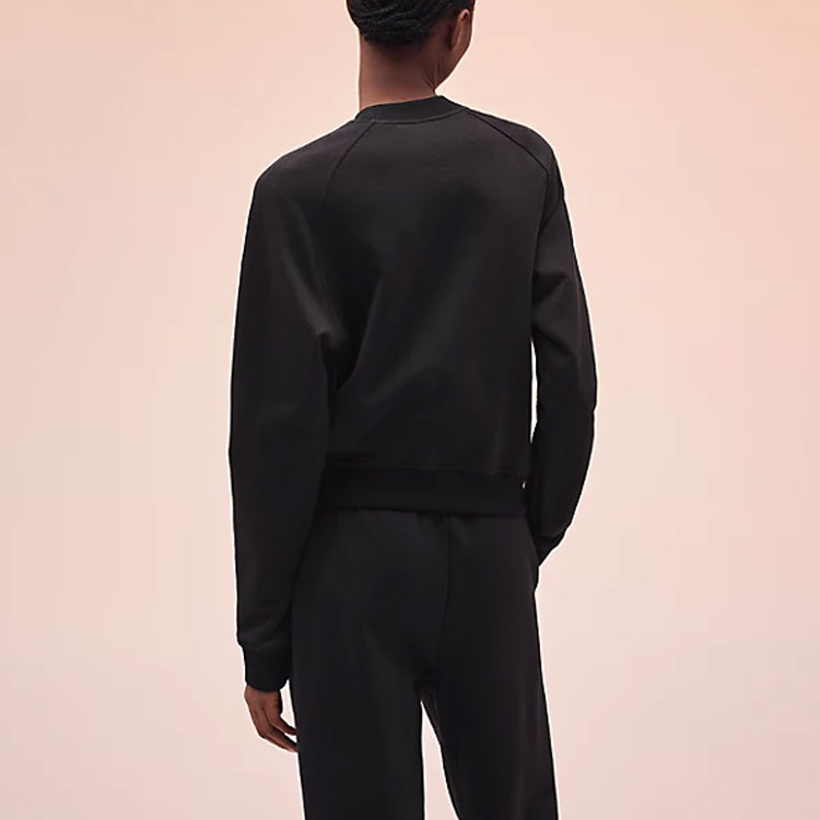 Shop (W) 愛馬仕 SS22 刺繡黑色圓領衛衣 H2E4609DQ02