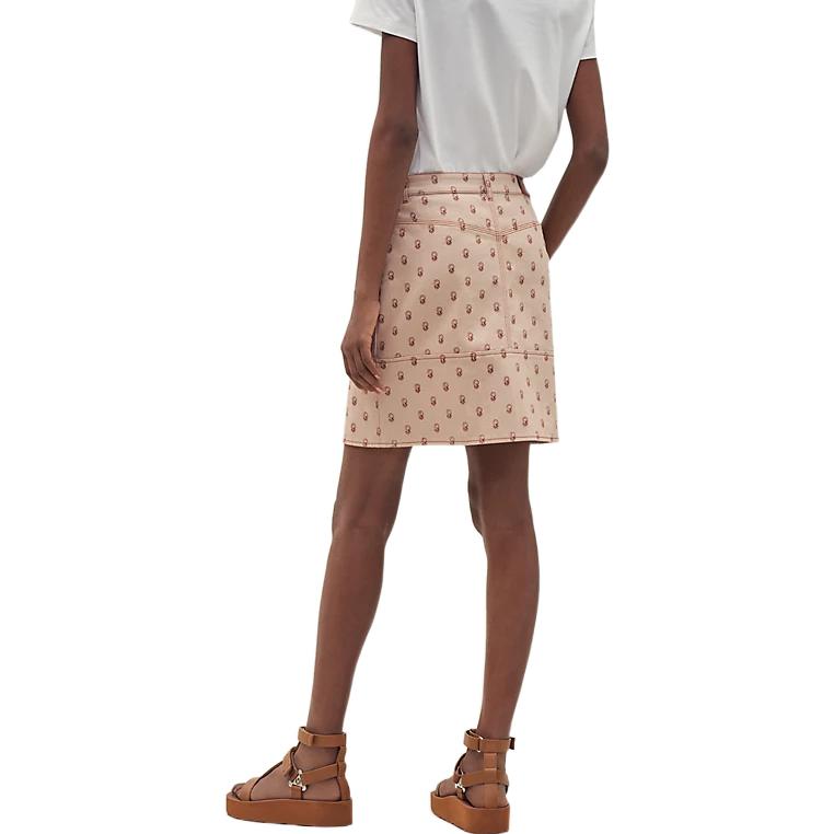 Shop (W) 愛馬仕 SS22 馬鞍圖案休閒裙卡其色款式。 H2E0352DS1J