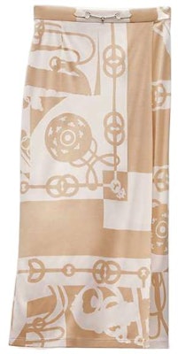 (W) HERMES SS22 分割印花休閒中長裙 米色 時尚 H2E0300DX9136 Order (W) HERMES SS22 分割印花休閒中長裙 米色 時尚 H2E0300DX9136