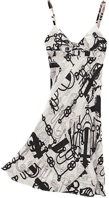 (Women) HERMES SS22 White Sleeveless Midi Dress with Black Watercolor Print for Women. H2E0508DW90 Order (Women) HERMES SS22 White Sleeveless Midi Dress with Black Watercolor Print for Women. H2E0508DW90