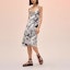Lookbook (Women) HERMES SS22 White Sleeveless Midi Dress with Black Watercolor Print for Women. H2E0508DW90