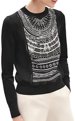 (W) HERMES SS23 Suéter Negro Casual de Manga Larga y Cuello Redondo. H3H2814D70234 Lookbook (W) HERMES SS23 Suéter Negro Casual de Manga Larga y Cuello Redondo. H3H2814D70234