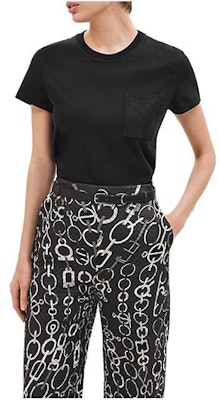 (W) HERMES SS23 Baju Hitam Crewneck Lengan Pendek Poket. H3H4614DL0240 Order (W) HERMES SS23 Baju Hitam Crewneck Lengan Pendek Poket. H3H4614DL0240