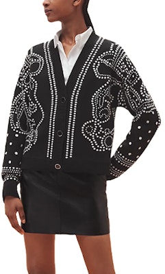 (W) 爱马仕 SS23 黑色波点针织开衫毛衣. H3E2711D802 Order (W) 爱马仕 SS23 黑色波点针织开衫毛衣. H3E2711D802