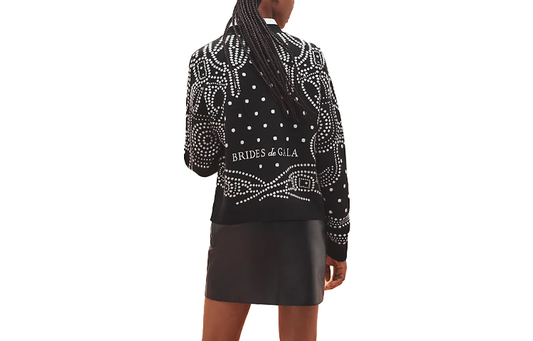 Lookbook (W) 爱马仕 SS23 黑色波点针织开衫毛衣. H3E2711D802