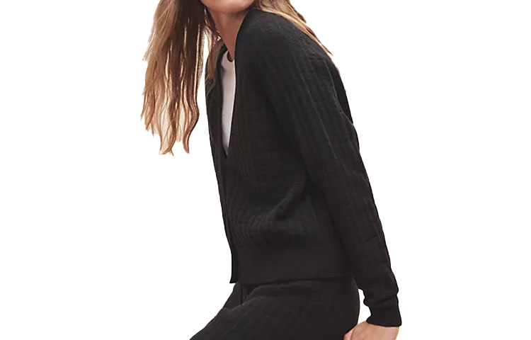 Order (W) 爱马仕 SS23 黑色羊毛字母图案针织开衫 H3E2713DB02