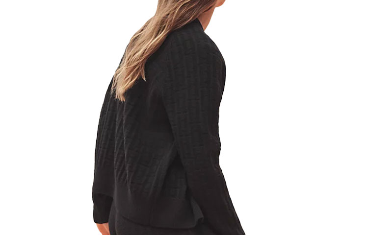 Lookbook (W) 爱马仕 SS23 黑色羊毛字母图案针织开衫 H3E2713DB02