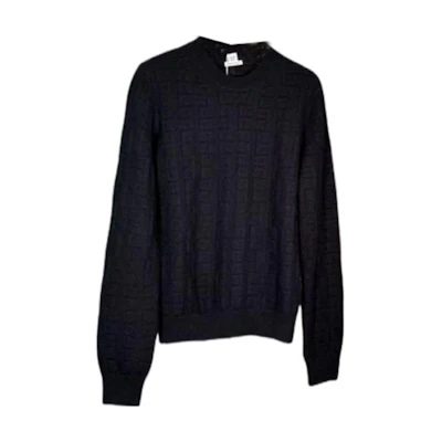 (Women) HERMES SS23 Blue Solid Color Crewneck Long Sleeve Pullover Sweater H2H2630DA02