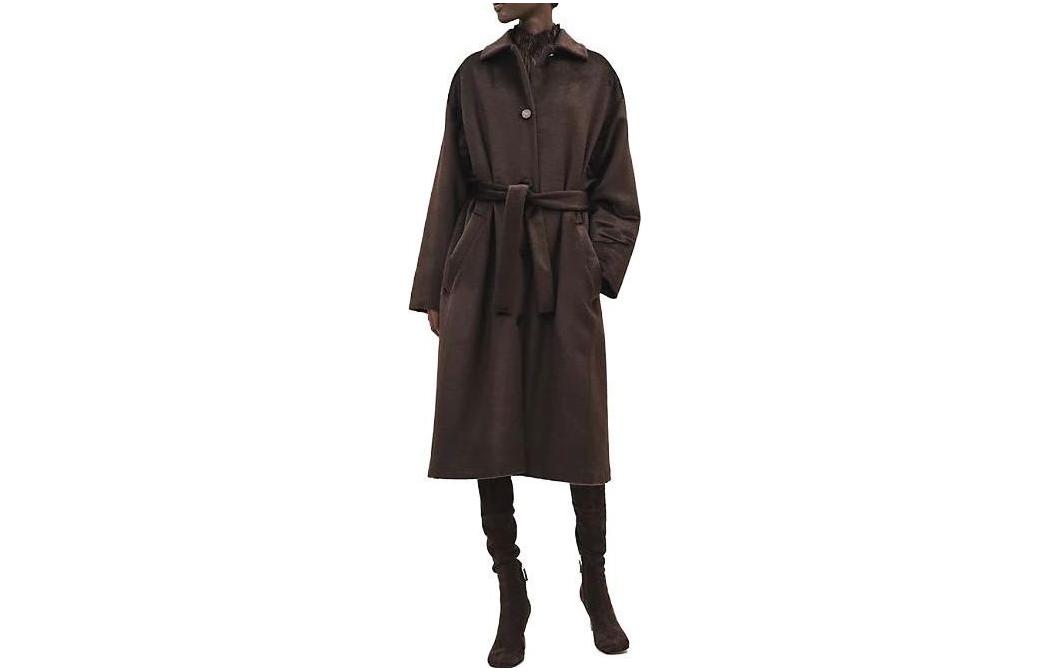Order (Women) HERMES SS23  Brown Solid Color Long Coat H3H0123DHU5
