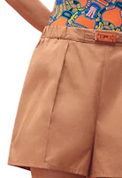Purchase (W) HERMES SS23 Celana Pendek Coklat Kasual dengan Logo Gesper Elastis. H3E3410D801