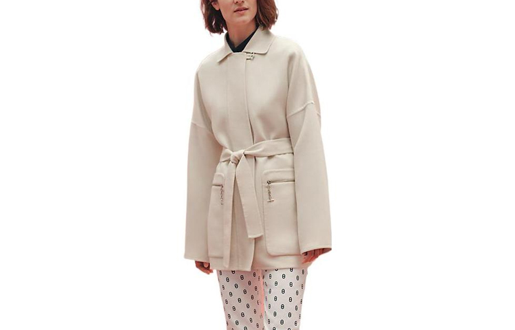 Order (Women) HERMES SS23  Cream Fleece Jacket with Belted Collar Design. H3E0125DA2H