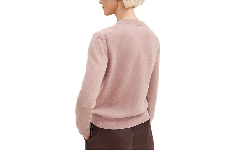 (Women) HERMES SS23  Fitted Crewneck Logo Sweater Pearl Rose Color. H3H2653D1VE 圖 3