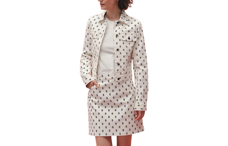 Order (Women) HERMES SS23  Full-Print Long-Sleeve Jacket Off-White H3E0231D591