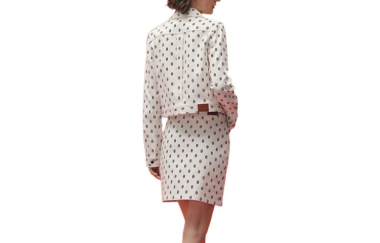 Lookbook (Women) HERMES SS23  Full-Print Long-Sleeve Jacket Off-White H3E0231D591
